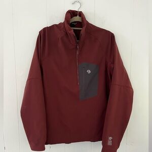 Mountain Hardwear MHW  Keele Pullover Burgundy Size Large